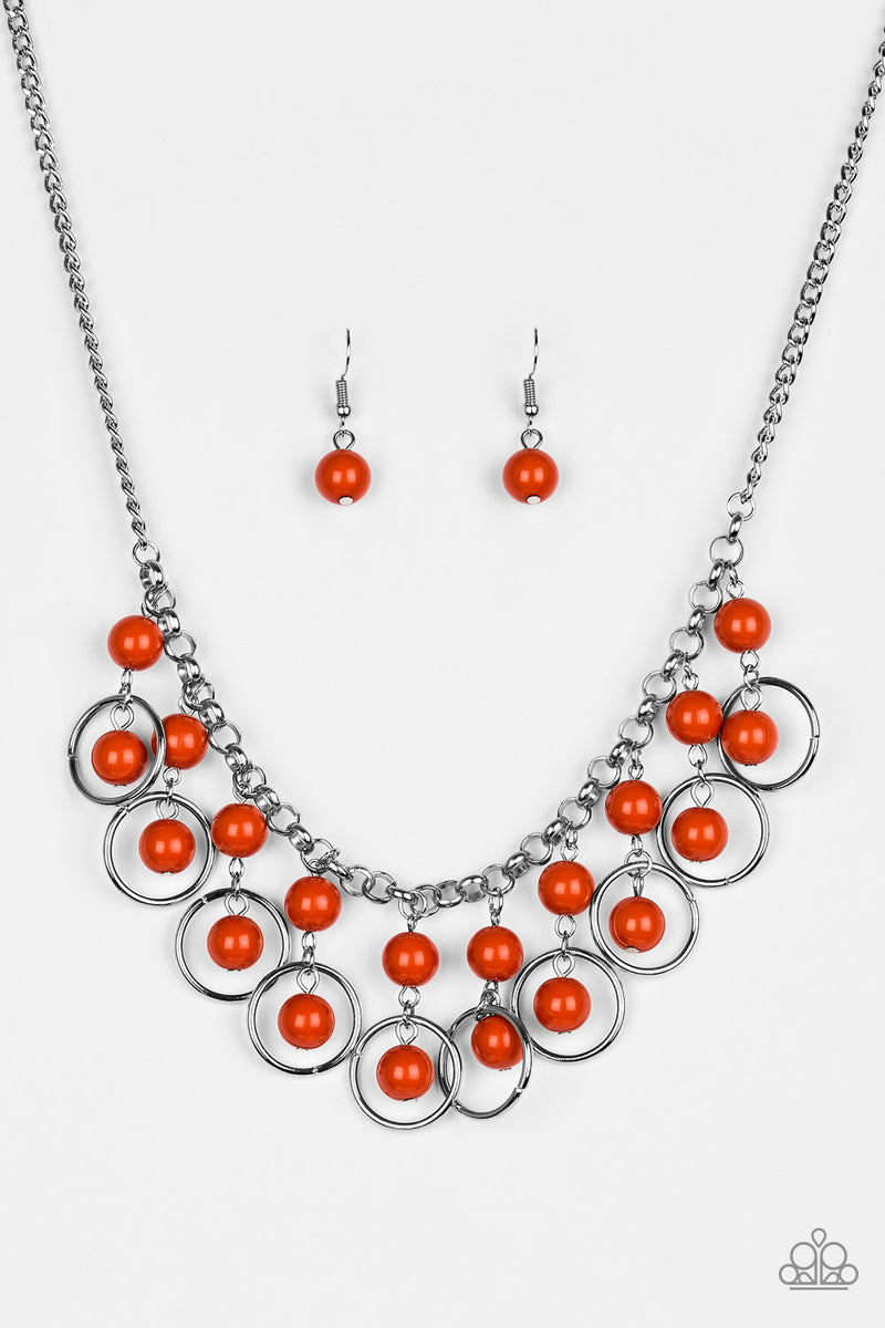 Paparazzi Really Rococo Necklace Orange Glitz By Lisa