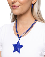 Paparazzi Stellar Selfie Necklace Blue & Streamlined Stars Earrings Blue