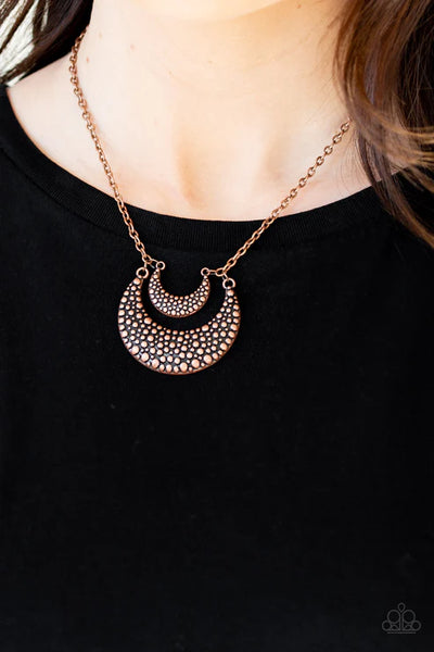 Paparazzi Get Well Moon Necklace Copper