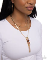 Paparazzi Passionate Pageantry Necklace Brown & Elite Ensemble Earrings Gold