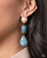 Paparazzi Marbled Masterpiece Earrings Blue & Marbled Mirage Bracelet Blue