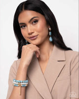 Paparazzi Marbled Masterpiece Earrings Blue & Marbled Mirage Bracelet Blue