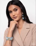 Paparazzi Marbled Masterpiece Earrings Blue & Marbled Mirage Bracelet Blue