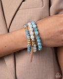 Paparazzi Marbled Masterpiece Earrings Blue & Marbled Mirage Bracelet Blue