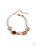 Paparazzi Dumbfounding Decadence Necklace Brown and Dumbfounding Dazzle Bracelet Brown