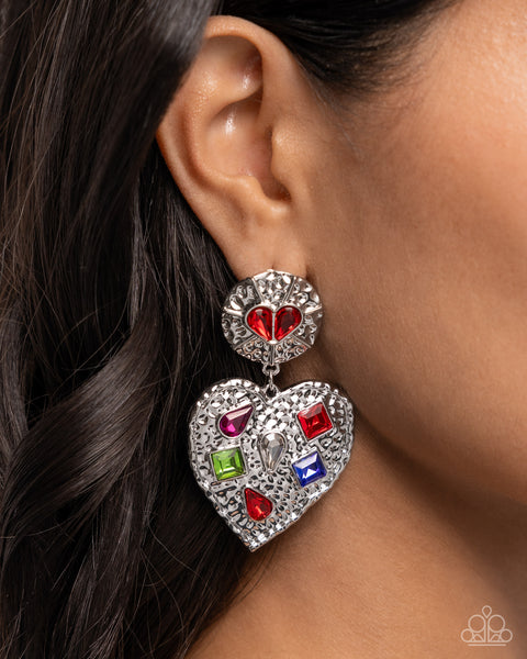 Paparazzi Antiqued Allure Earrings Red