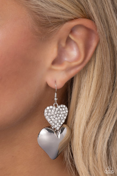 Paparazzi Charming Connection Earrings White