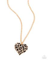 Paparazzi Cheetah Compound Necklace Gold