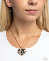 Paparazzi Cheetah Compound Necklace Gold