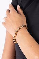 Paparazzi Chiseled Cameo Bracelet Brown