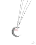 Paparazzi Crescent Charm Necklace Pink