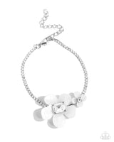 Paparazzi Dainty Deduction Necklace White & Dainty Devotee Bracelet White