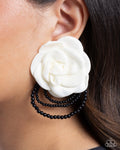 Paparazzi Dramatic Dame Earrings White