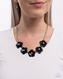 Paparazzi Flower Chain Necklace Black