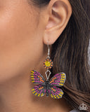 Paparazzi Fluttering Feature Earrings Pink