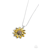 Paparazzi Fortunate Floral Necklace Yellow