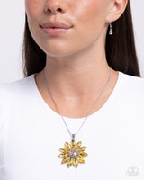 Paparazzi Fortunate Floral Necklace Yellow