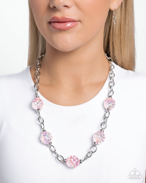 Paparazzi Gentle Glass Necklace Pink