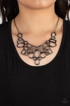 Paparazzi Geometric Grit Necklace Black