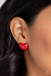 Paparazzi Glimmering Love Earrings Red