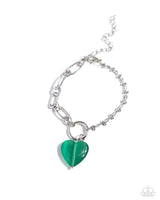 Paparazzi Definition of HEART Necklace Green & HEART Restoration Bracelet Green