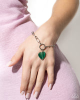 Paparazzi Definition of HEART Necklace Green & HEART Restoration Bracelet Green
