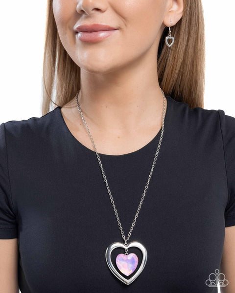 Paparazzi Heartfelt Hemisphere Necklace Pink