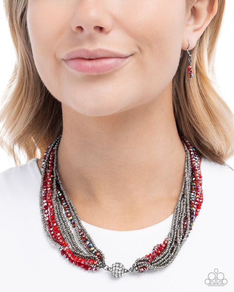 Paparazzi Rushing Radiance Necklace Red
