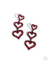 Paparazzi Sweetheart Succession Earrings Red