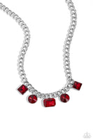 Paparazzi Alternating Audacity Necklace Red