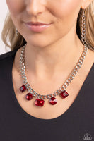 Paparazzi Alternating Audacity Necklace Red