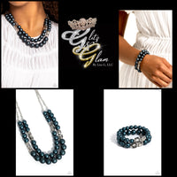 Paparazzi Shopaholic Season Necklace Blue & Shopaholic Showdown Bracelet Blue