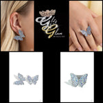 Paparazzi High Life Earrings Blue and High Time Ring Blue