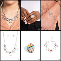 Paparazzi Marble Medley Necklace Yellow, Marble Myriad Bracelet Yellow & Terrazzo Tease Ring Multi