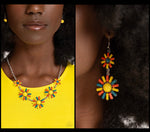 Paparazzi SUN and Fancy Free Necklace Yellow & SUN Wild Earrings Yellow