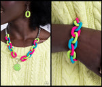 Paparazzi Speed SMILE Necklace Green & Go the Extra SMILE Bracelet Green