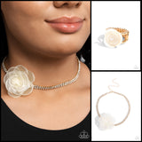 Paparazzi Rosy Range Necklace Gold & Top-SHELL Shine Ring Gold