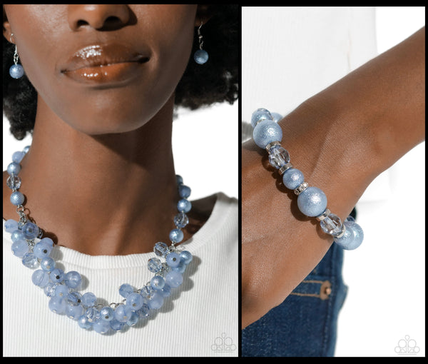 Paparazzi Pearl Pandora Necklace Blue & Pearl Protagonist Bracelet Blue