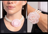 Paparazzi Radiant Rosette Necklace Pink & Feminine Mystique Bracelet Pink