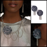 Paparazzi Deconstructed Denim Necklace Blue & Dauntless Denim Earrings Blue