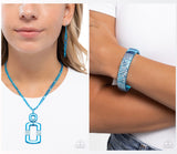 Paparazzi Metallic Movement Necklace Blue & Refulgent Rebel Bracelet Blue