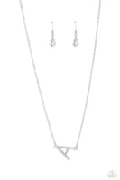 Paparazzi INITIALLY Yours - A Necklace White