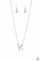 Paparazzi INITIALLY Yours - K Necklace White