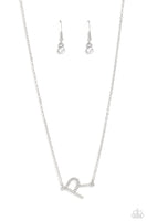 Paparazzi INITIALLY Yours - R Necklace White