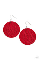 Paparazzi Leathery Loungewear Earrings Red