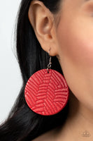 Paparazzi Leathery Loungewear Earrings Red