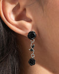 Paparazzi Led by the ROSE Earrings Black