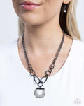 Paparazzi Linked Leader Necklace Black