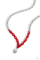 Paparazzi Locked Down Necklace Red & Locked and Loved Bracelet Red