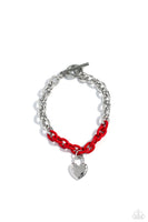 Paparazzi Locked Down Necklace Red & Locked and Loved Bracelet Red